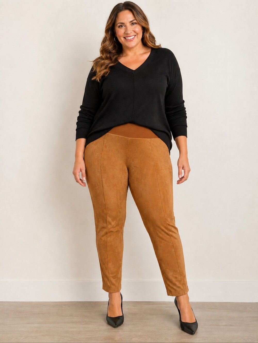 ❤️ NWT! JESSICA LONDON FAUX SUEDE LEGGINGS, 28W
